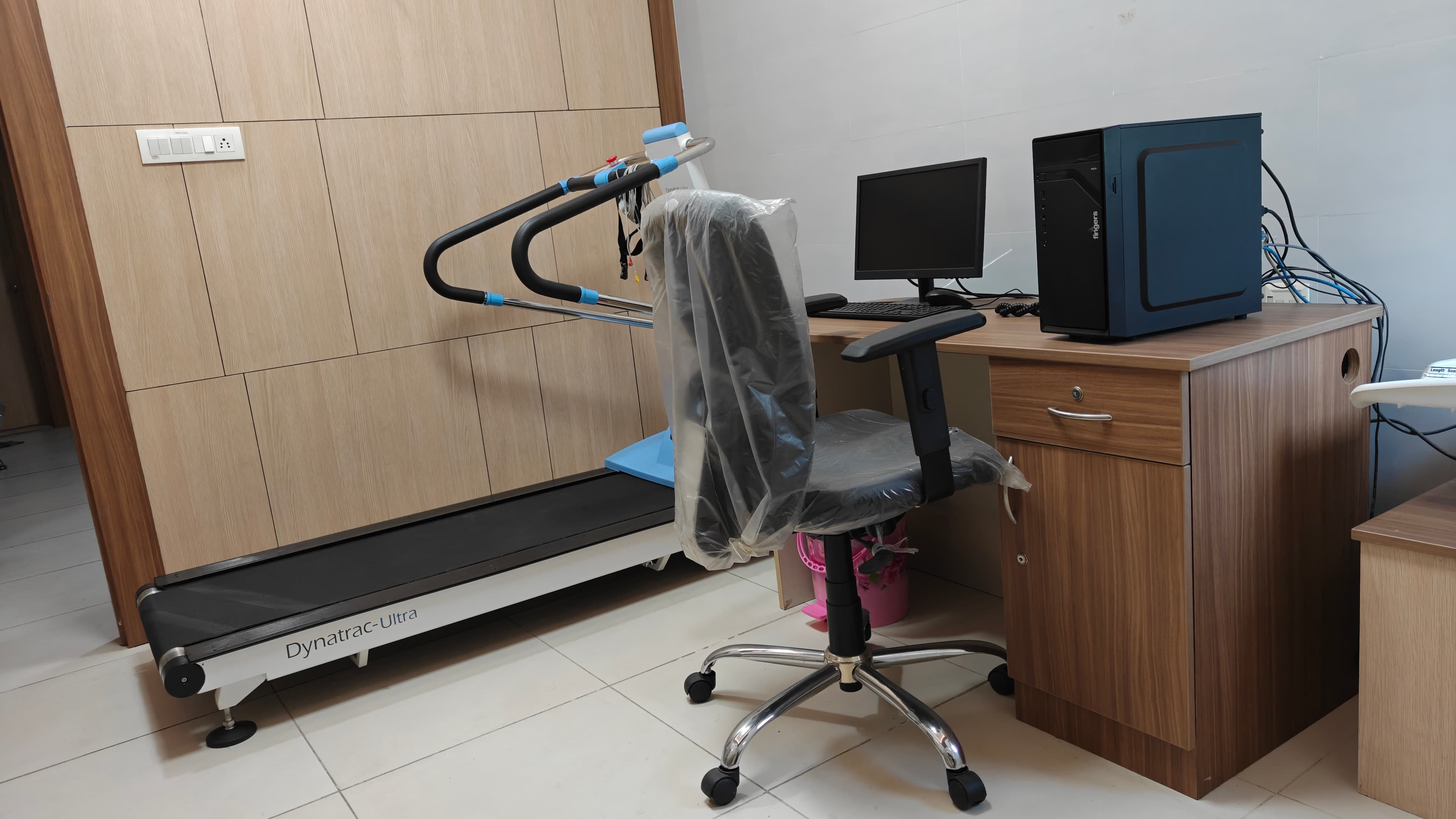 AJSMC cardiology lab with treadmill and monitoring station